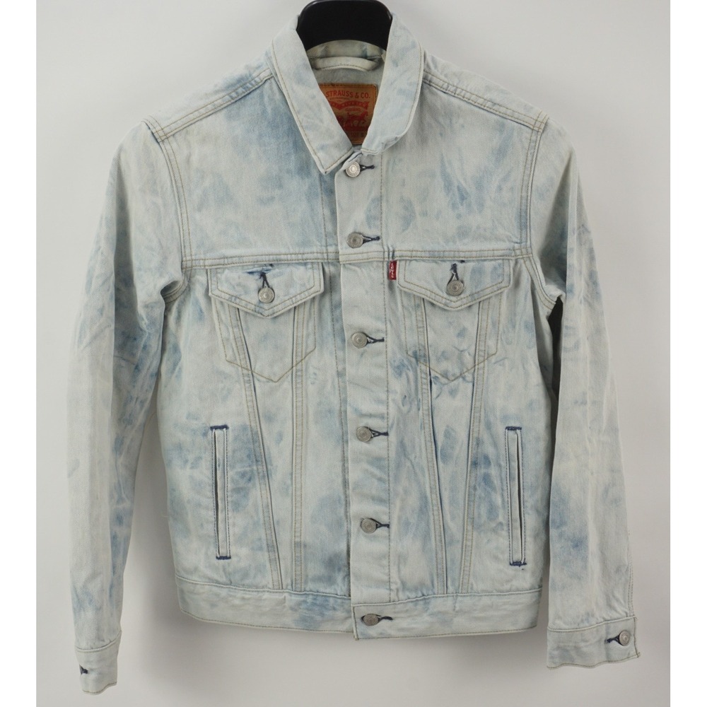 Levi's Womens Light Blue Denim Trucker Jacket Size Small Sawtooth Darted Western